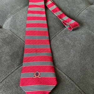 Tommy Hilfiger Red and Black Striped Tie